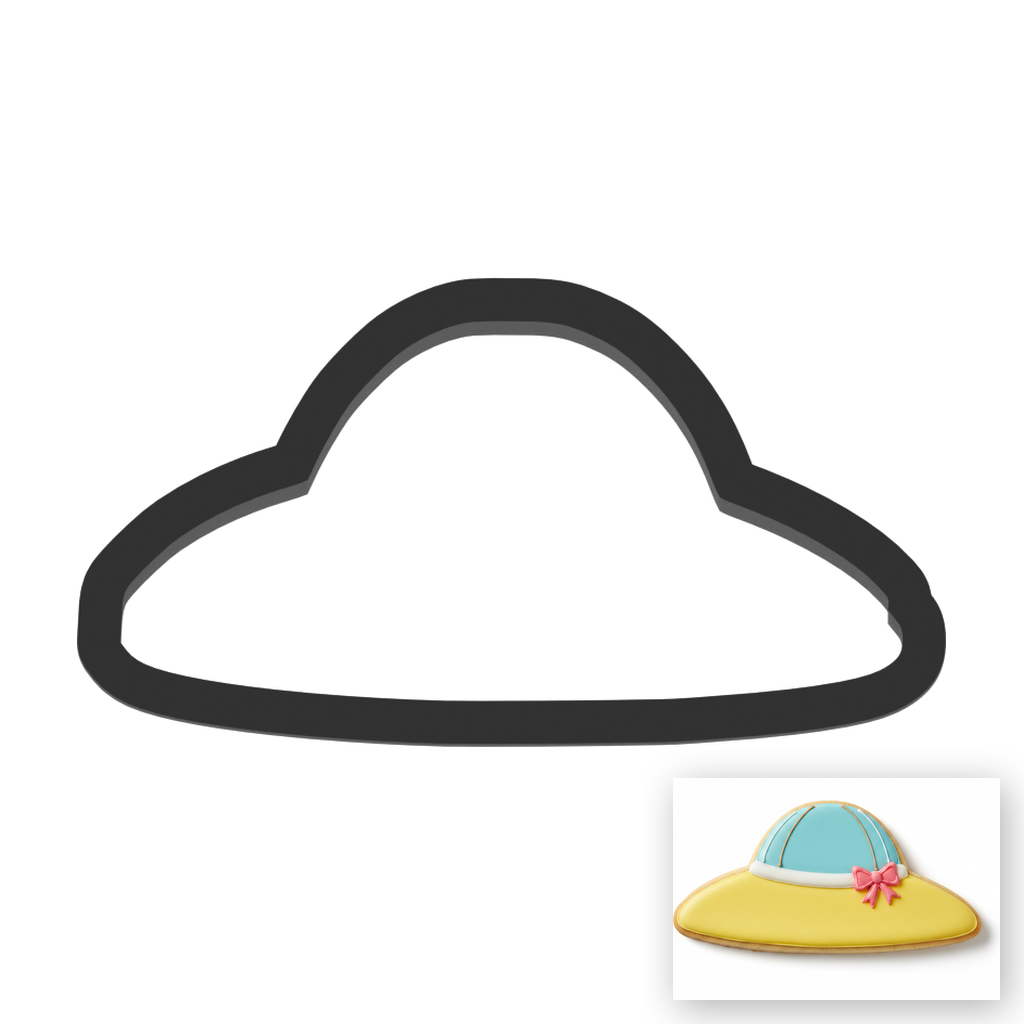 Sun Hat Cookie Cutter with Easy Push Design — main photo