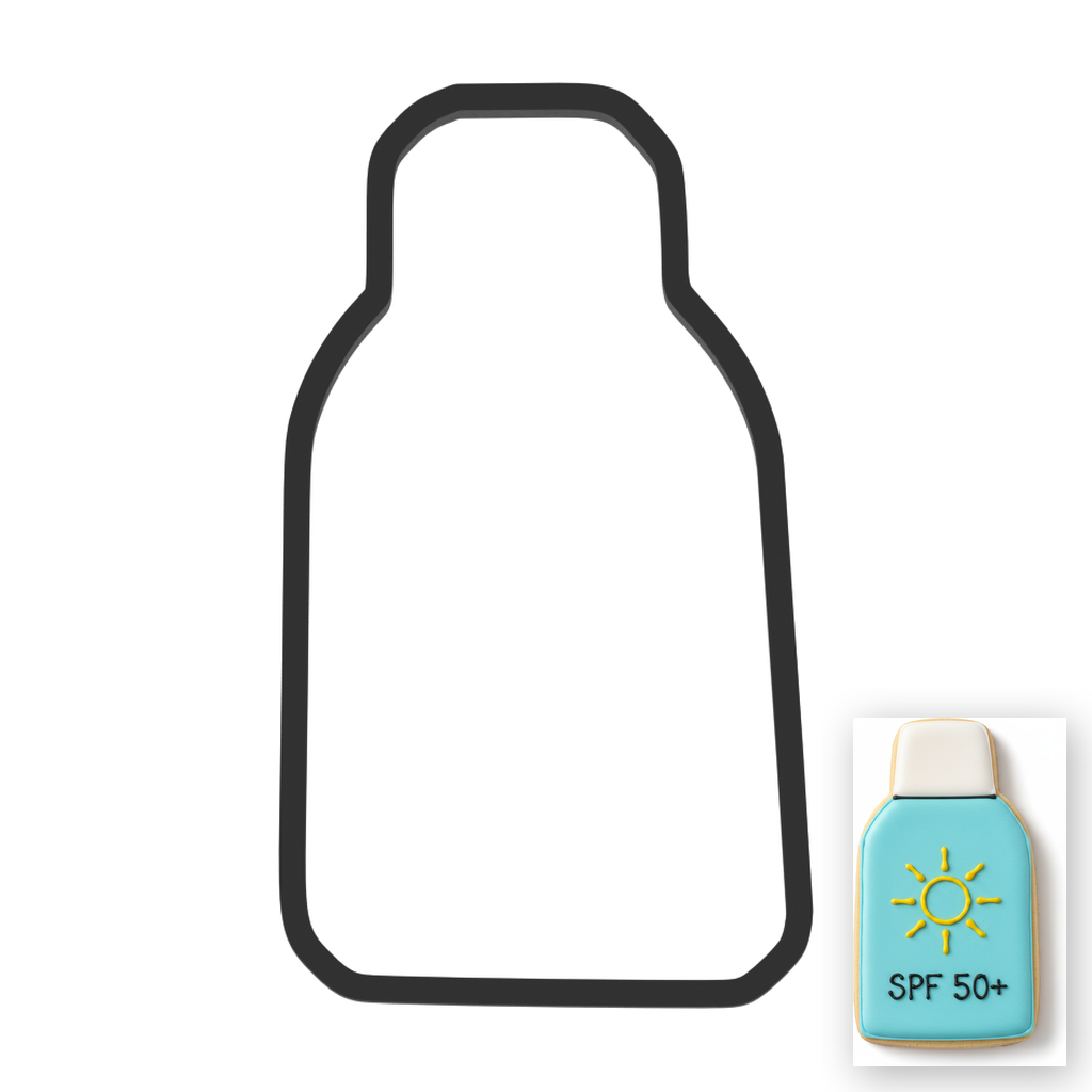Sunscreen Bottle Cookie Cutter with Easy Push Design — main photo
