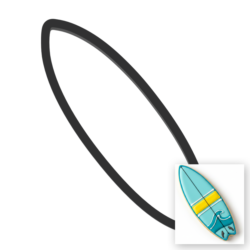 Surfboard Cookie Cutter with Easy Push Design — main photo