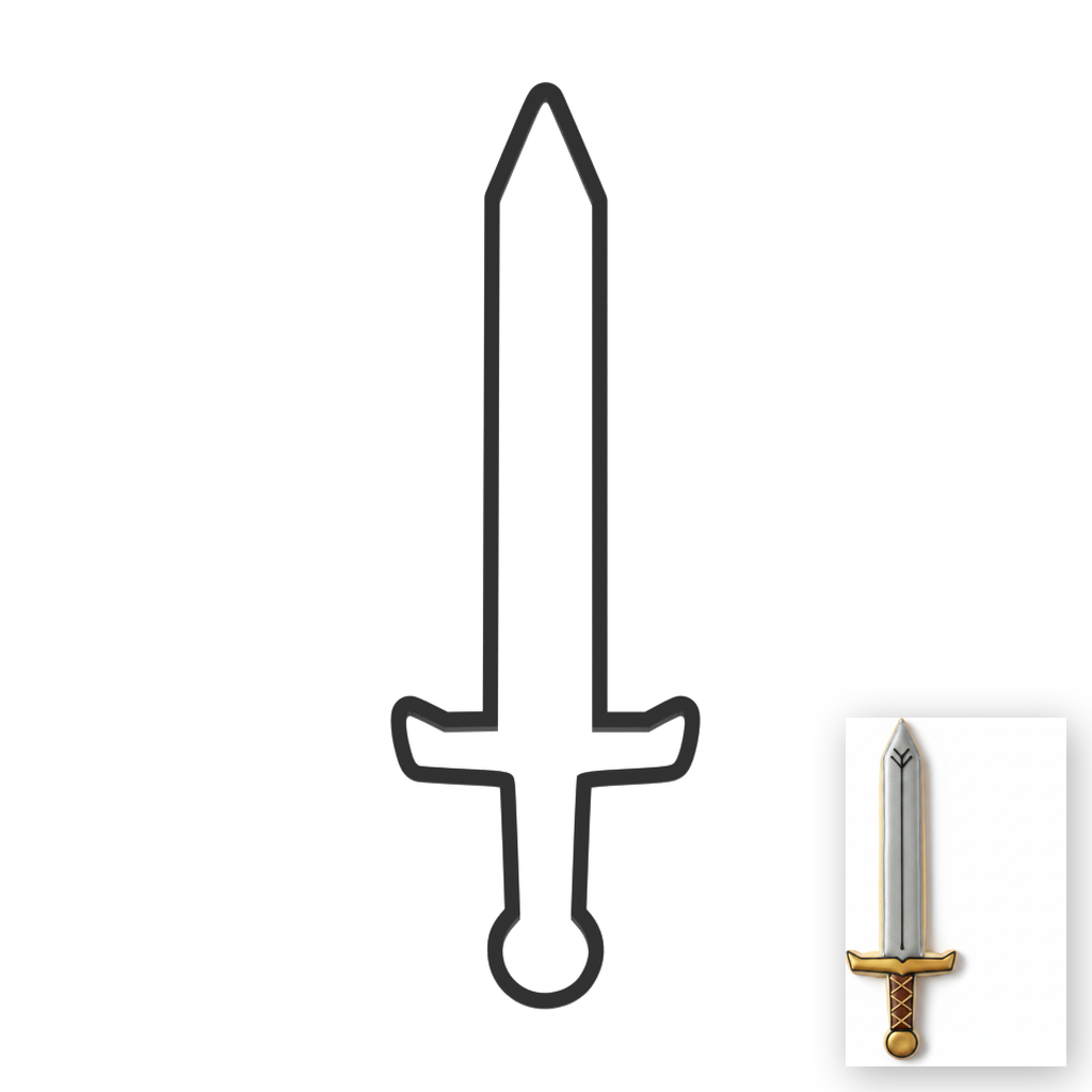 Sword Cookie Cutter with Easy Push Design — main photo