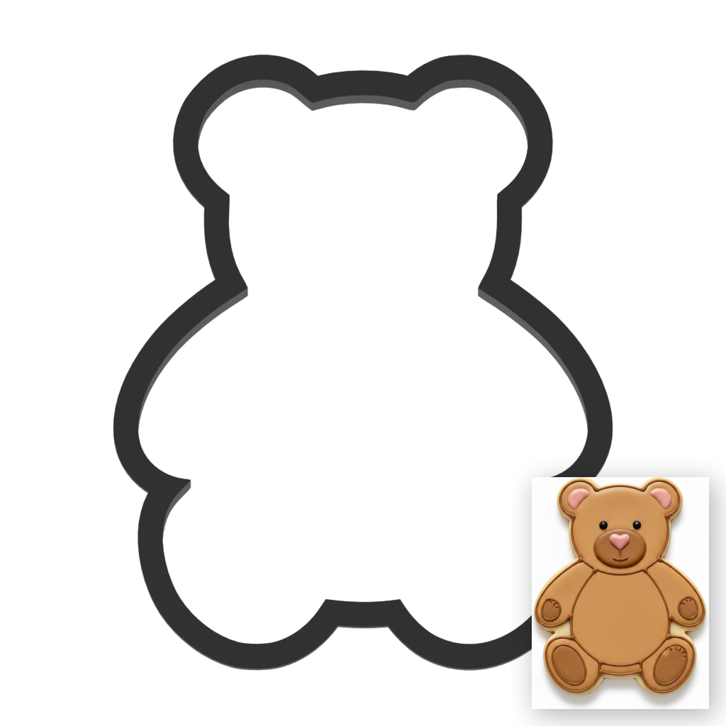 Teddy Bear Cookie Cutter with Easy Push Design — main photo