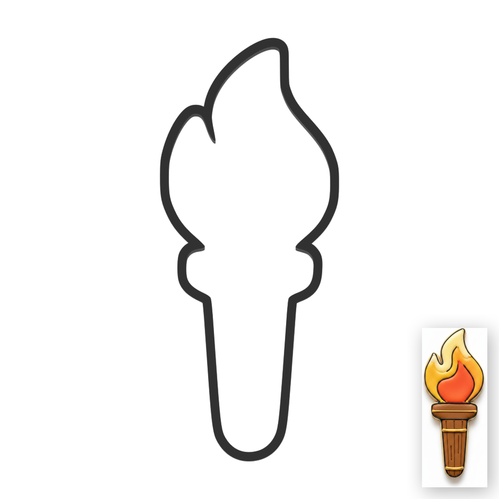 Torch Cookie Cutter with Easy Push Design — main photo