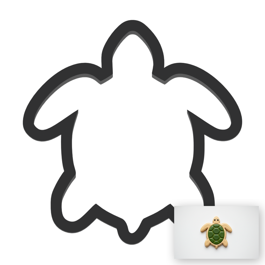 Turtle Cookie Cutter with Easy Push Design — main photo