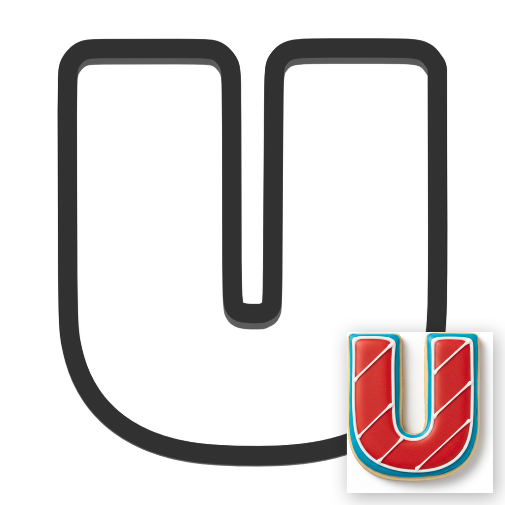 U Capital Block Letter Cookie Cutter with Easy Push Design — main photo