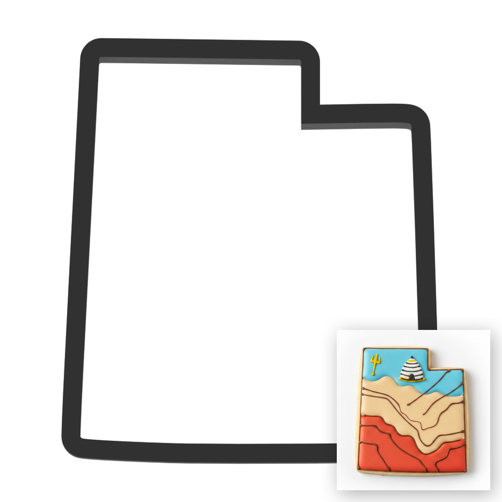 Utah State Cookie Cutter with Easy Push Design — main photo
