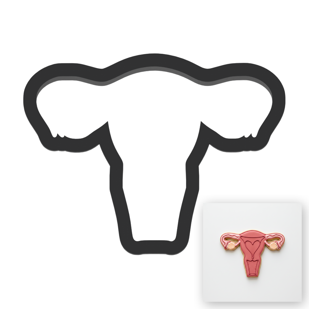 Uterus And Fallopian Tubes Cookie Cutter with Easy Push Design — main photo