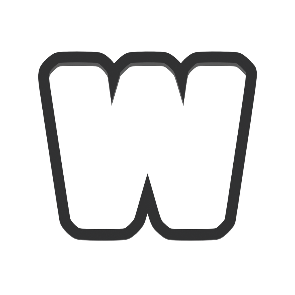 W Capital Block Letter Cookie Cutter with Easy Push Design — photo 3