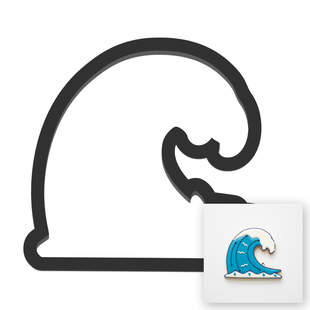 Wave Cookie Cutter with Easy Push Design — main photo