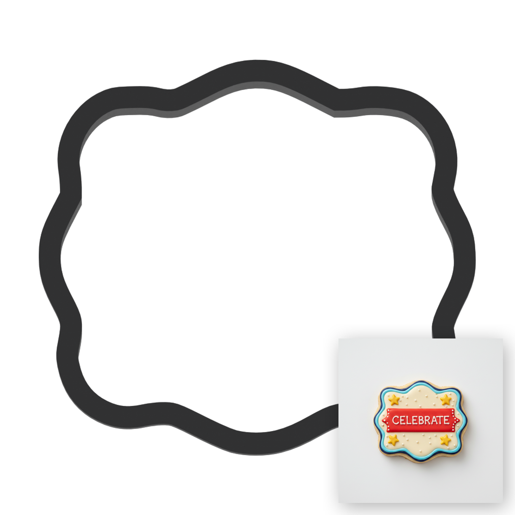Wavy Plaque Cookie Cutter with Easy Push Design — main photo