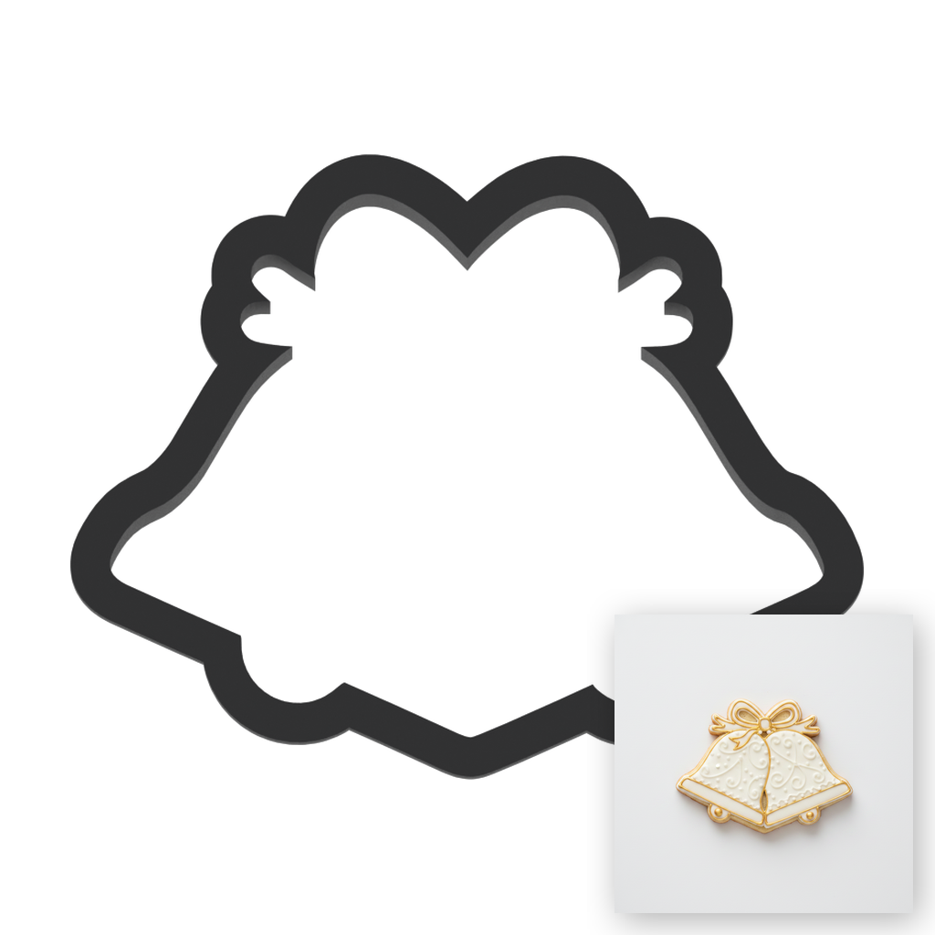 Wedding Bells Cookie Cutter with Easy Push Design — main photo