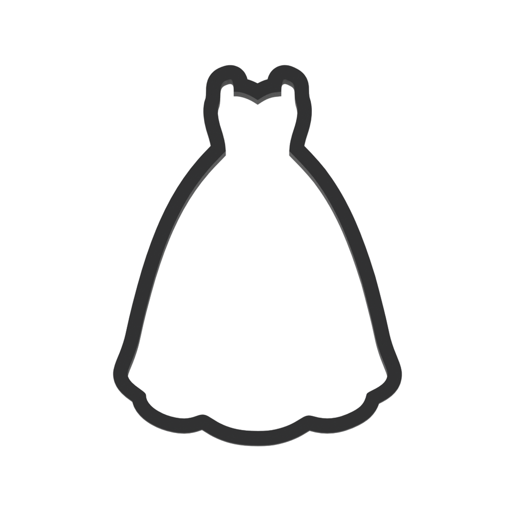 Wedding Dress Cookie Cutter with Easy Push Design — photo 3