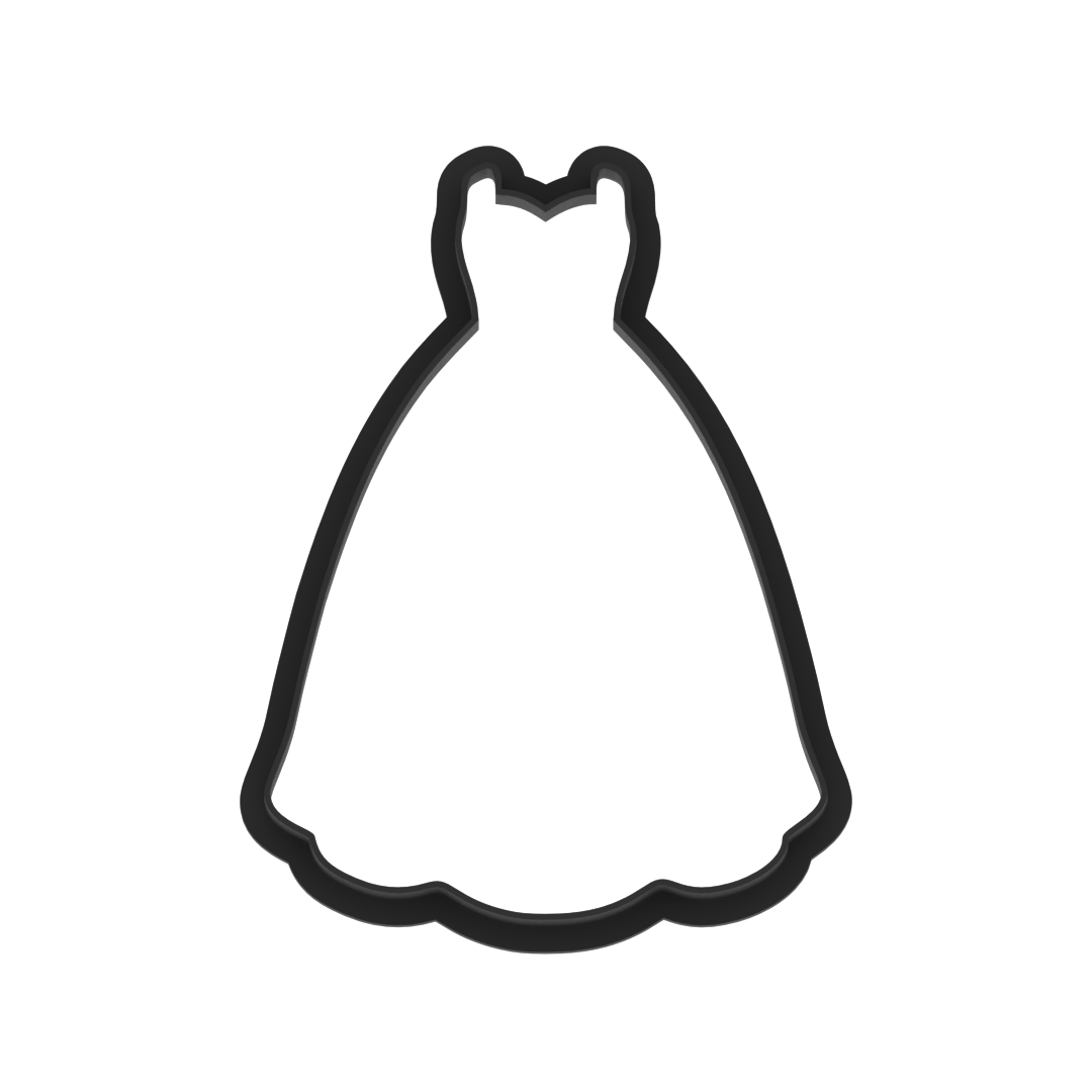 Wedding Dress Cookie Cutter with Easy Push Design — photo 6