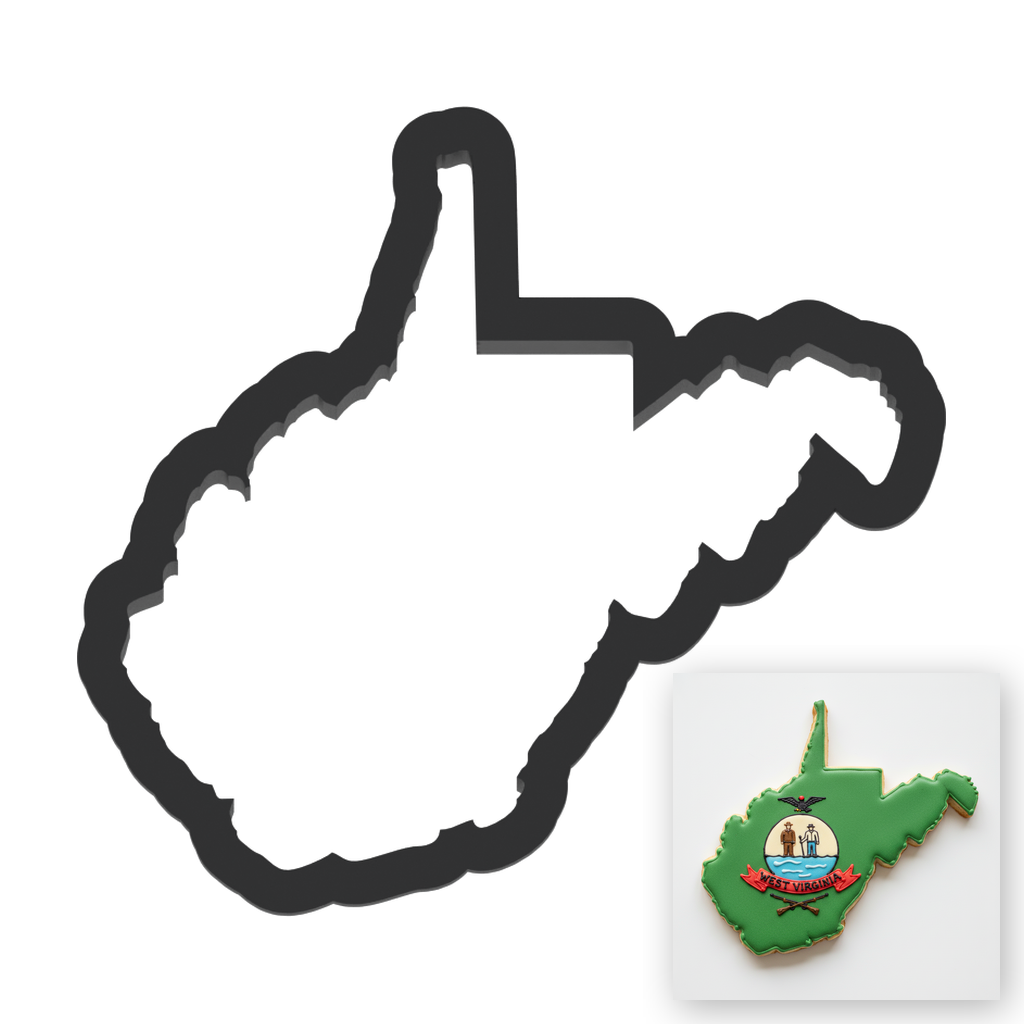 West Virginia State Cookie Cutter with Easy Push Design — main photo