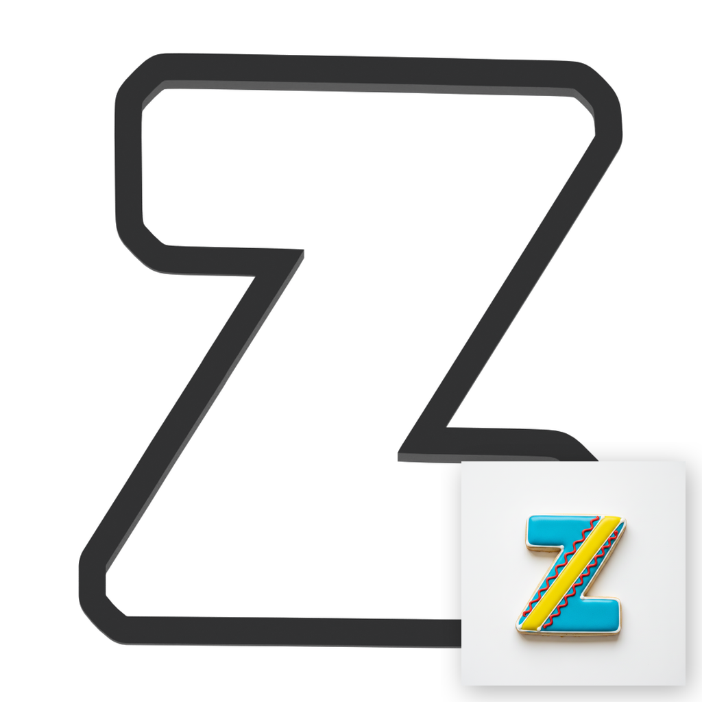 Z Capital Block Letter Cookie Cutter with Easy Push Design — main photo